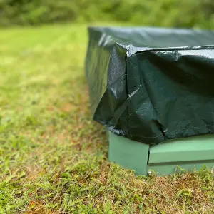 Metal Raised Vegetable Bed in Green (100cm x 30cm) with Cover