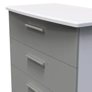 Harrow 4 Drawer Chest in Grey Gloss (Ready Assembled)