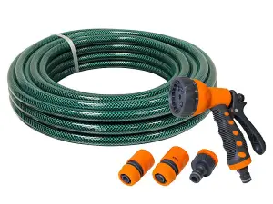 Faithfull 710391662024606 PVC Garden Hose 20m with Fittings & Spray Gun FAIHOSE20AV