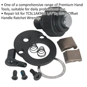 Comprehensive 1/4" Square Drive Repair Kit for 72-Tooth Offset Ratchet Wrench