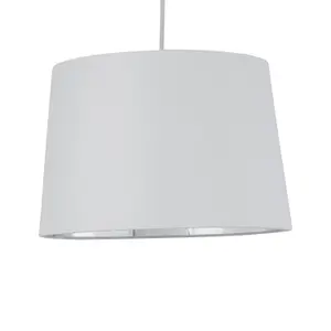 First Choice Lighting Set of 2 Zoey White with Silver Inner Easy Fit Pendant or Lamp Shades