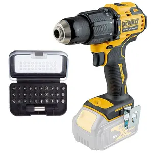 Dewalt DCD709N 18v XR Li-Ion Brushless Compact Combi Hammer Drill + 32pc Acc Set