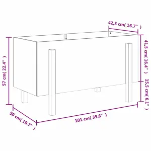 Berkfield Garden Raised Bed White 101x50x57 cm Solid Wood Pine