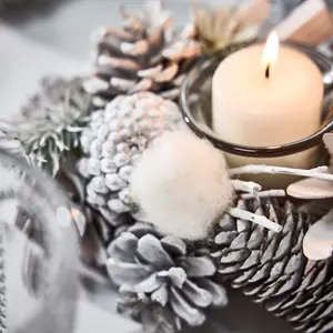 Morning Frost Four Table Centrepiece Christmas Decoration Candle Holder Tealight Holders