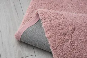 A.Unique Home Rome Sparkle Shaggy Living Room Bedroom Rug 110cm x 150cm - Ultra-Soft 1050gsm - 2.5cm Low Pile Shaggy  - Blush Pink