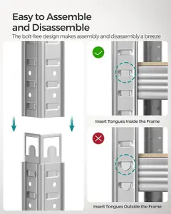 SONGMICS 5-Level Shelving Rack, Storage Organising Shelf, Boltless Assembly, Garage Organizer, Heavy Duty, Silver