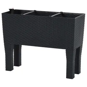 Berkfield Raised Garden Bed Anthracite 60x25x46 cm PP Rattan