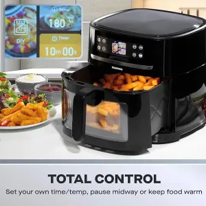 Daewoo Actuate AI Smart Air Fryer 8 Litre One Touch Cook LCD Display for 12 Presets & in-Camera Food ID