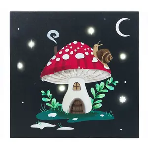 Something Different Gnome Sweet Gnome Canvas Light Up Plaque Black (One Size)