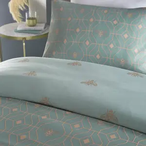 furn. Bee Deco Geometric Reversible Duvet Cover Set