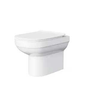 Nes Home Modern Stylish Bathroom Back to Wall Toilet with Soft Close Seat White