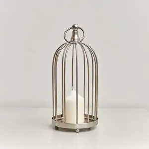 Melody Maison Silver Metal Birdcage Candle Holder - 24cm