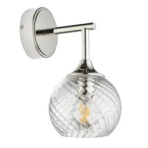 Luminosa Allegra Glass Shade Wall Lamp Bright Nickel