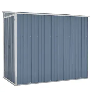 Anyea Wall-mounted Garden Shed Grey 118 x 194 x 178 cm Galvanised Steel