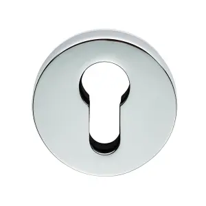 52mm Euro Profile Escutcheon Concealed Fix Polished Chrome Keyhole Cover