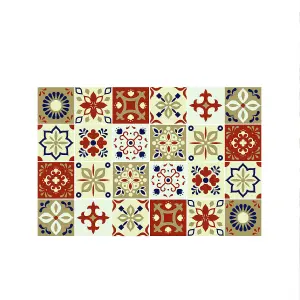 24 Pieces 15x15cm Bahia Burnt Orange Beige Moroccan Tile Stickers