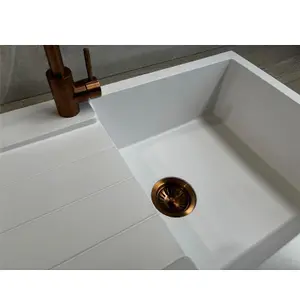 Liquida ELL10WH 1.0 Bowl Comite Reversible Inset White Kitchen Sink With Waste