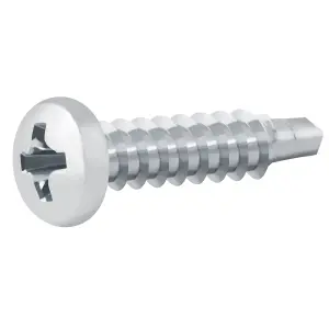 Diall Phillips Pan head Zinc-plated Carbon steel (C1022) Self-drilling screw (Dia)4.2mm (L)19mm, Pack of 100