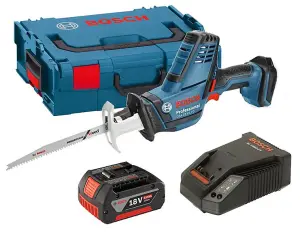 Bosch GSA 18 V-LI C Compact Reciprocating Sabre Saw + 1 x 5.0ah, Charger + Case