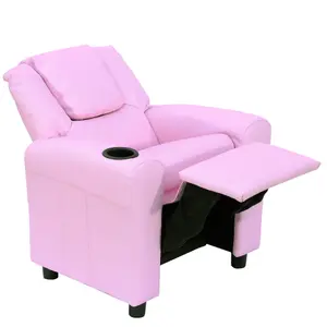 HOMCOM Kids Recliner Chair with Adjustable Backrest and Footrest, Pink