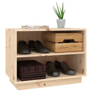 Berkfield Shoe Cabinet 60x34x45 cm Solid Wood Pine