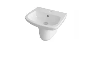 1 Tap Hole Ceramic Basin & Semi Pedestal - 500mm