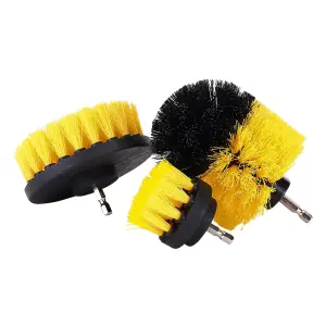 3PC Cleaning Brush Cleaner Drill Tool Electric Power Scrubber Kitchen Bath Car