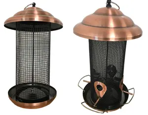 Copper Style Extra Large Hanging Seed & Nut Bird Feeders (Set of 2)