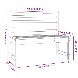 Berkfield Garden Bench 109 cm Solid Wood Douglas