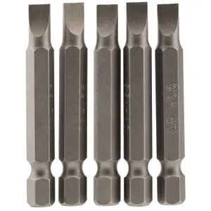 Draper 5.5mm 1/4" Hex. Plain Slot Insert Bit 50mm Long x 5 64272