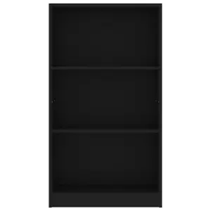 Berkfield 3-Tier Book Cabinet Black 60x24x109 cm Engineered Wood