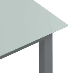 Berkfield Garden Table Light Grey 190x90x74 cm Aluminium and Glass