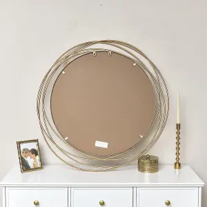 Melody Maison Large Round Gold Mirror 88cm x 85cm