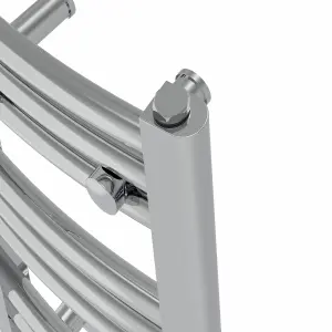 Right Radiators Prefilled Electric Curved Heated Towel Rail Bathroom Ladder Warmer Rads - Chrome 600x400 mm