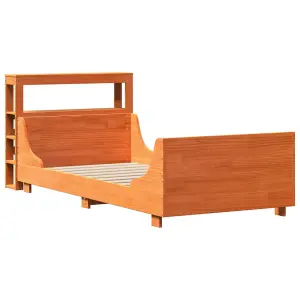 Berkfield Bed Frame without Mattress Wax Brown 90x190 cm Single Solid Wood Pine