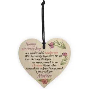 Red Ocean Happy Mothers Day Wooden Hanging Heart Sign Mothers Day Presents Mum Gifts