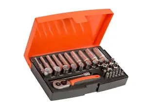 Bahco Sl25L 37 Piece Socket And Mechanical Set Mm 1/4In Dynamic Drive