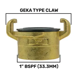 Professional Geka type brass claw hose connectors/fittings, (1" bsp female)