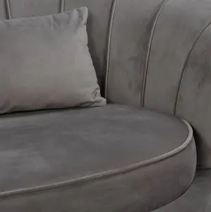 2 Seater Loveseat Small Sofa in Dark Grey Velvet