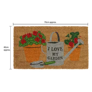 Eco-Friendly Latex Backed Coir Door Mat, I Love My Garden