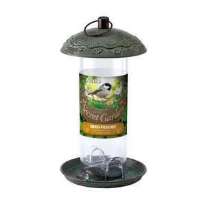 Peckish Secret garden Steel Seed Green Bird feeder 0.7L