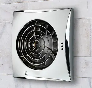 Aquarius Calm Extractor Fan With Humidity Sensor & Timer Chrome W15.8 x H15.8 x D3cm AQ332H