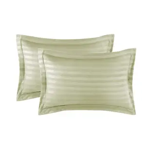 Microfiber Striped Duvet Cover Set with Pillowcases Cream / Double Duvet Cover + 2 Standard Pillowcases