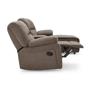 Jacob 3 Seater Manual Recliner Sofa With Right Hand Chaise, Brown Linen