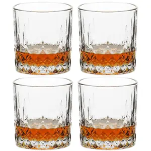 Queensway Home & Dining 330ml 4 Pcs Drinking Whiskey Tumblers Glasses Set