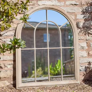 Vintage Arch Mirror Decorative Wall Mounted Outdoor Garden Mirror Framed Window Mirror H88cm x W69cm