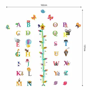 Walplus Combo Kids - Alphabet and Butterfly Height Chart Wall Sticker PVC