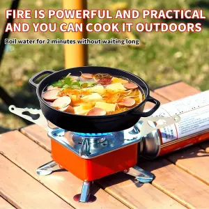 Mini Portable Camping Stove - High Efficiency Windproof Folding Gas Stove Burner - Compact Outdoor Cooking Gear with Carry Bag