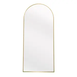 Salma Metal Flat Mirror Brass / 170cm H x 76cm W