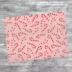 Textured Glass Chopping Board Candy Canes Design- Large